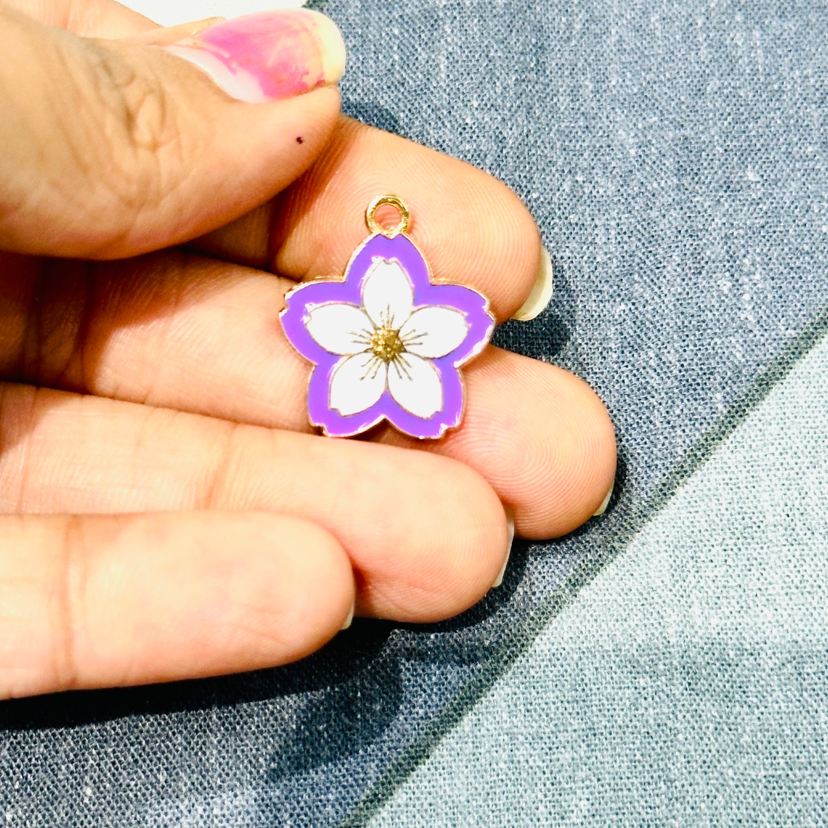 Fancy Purple Flower Charm ( 53 )