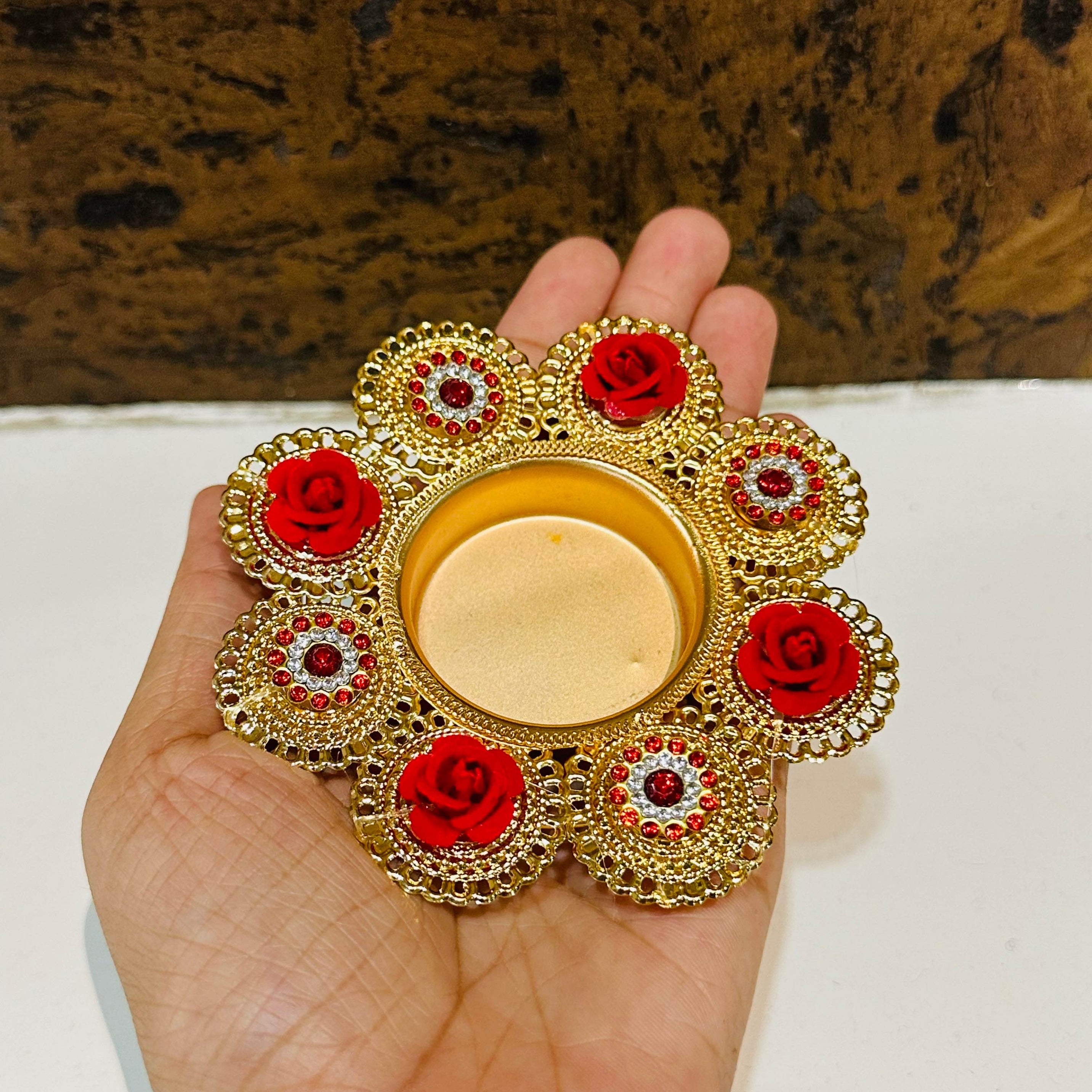 F. Red Diwali T-light Holder