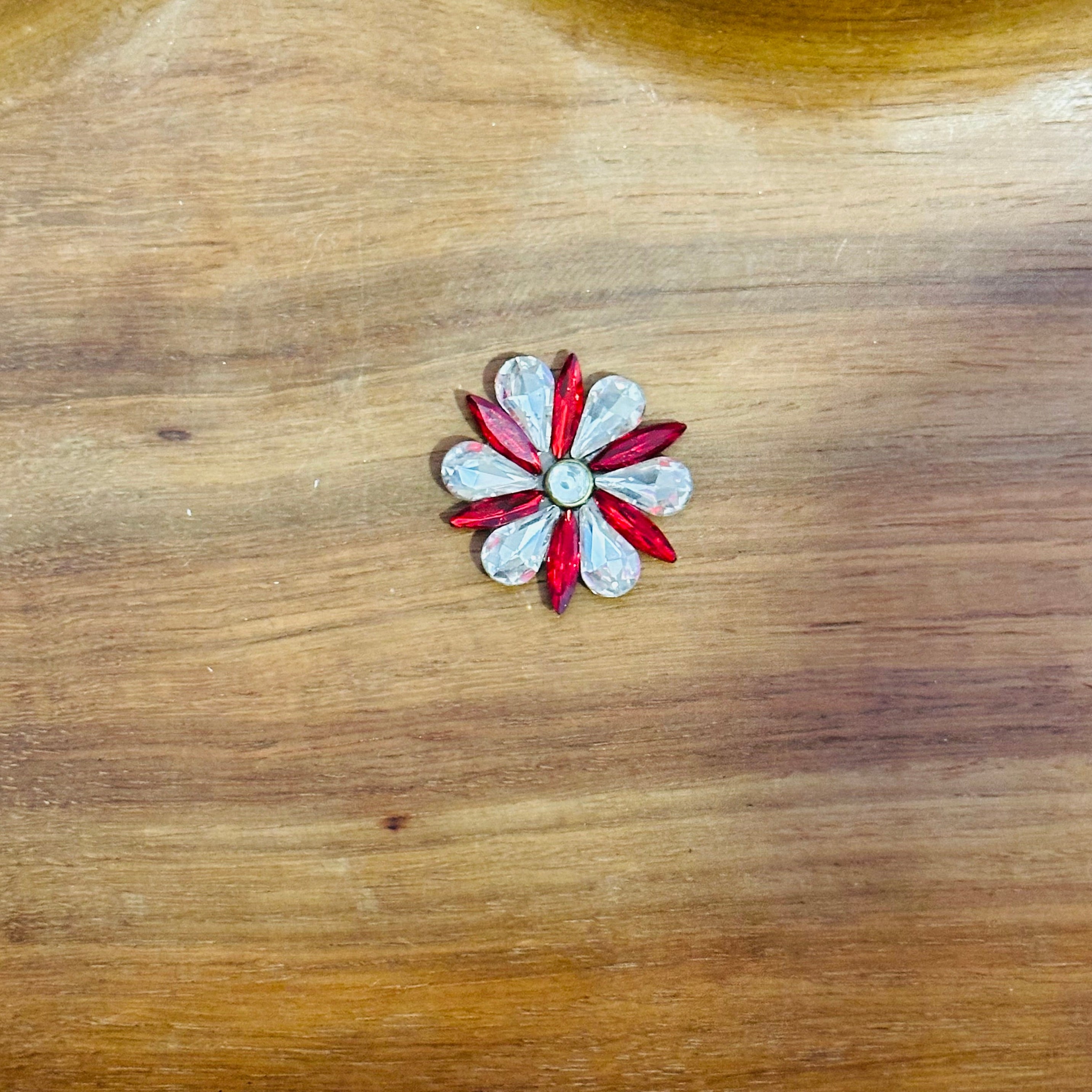 Red Floral Studs