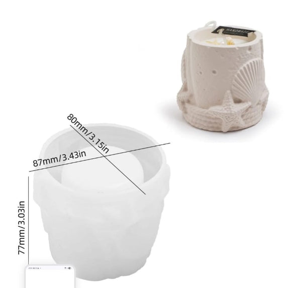 Seashell star shaped candle jar mould