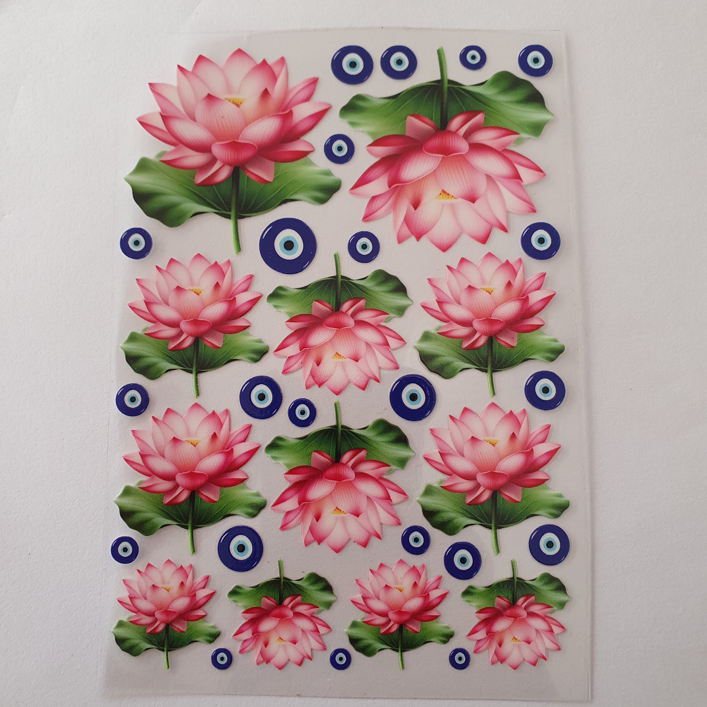 Lotus and Evil eye dtf stickers