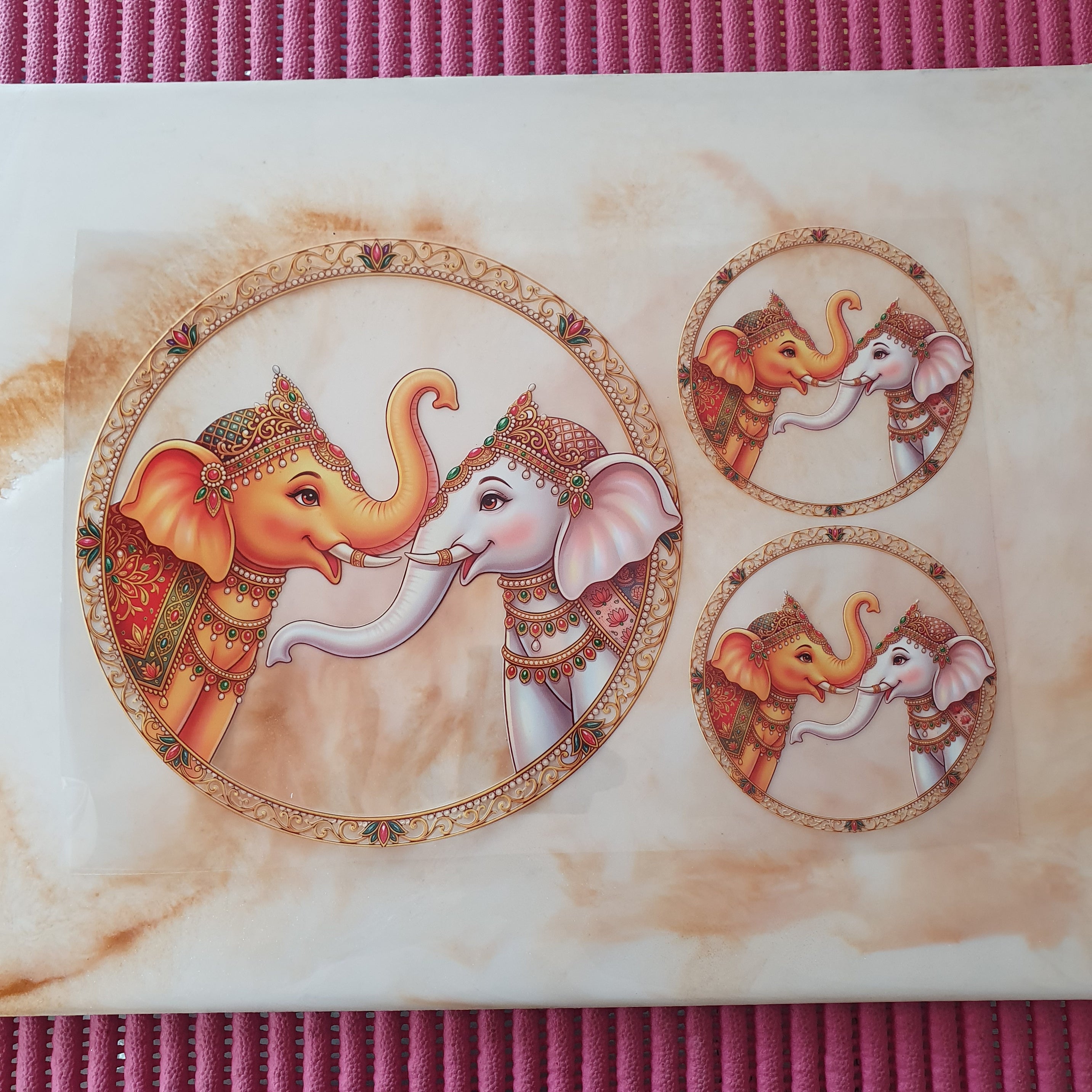 Pichwai Elephant Dtf Stickerd