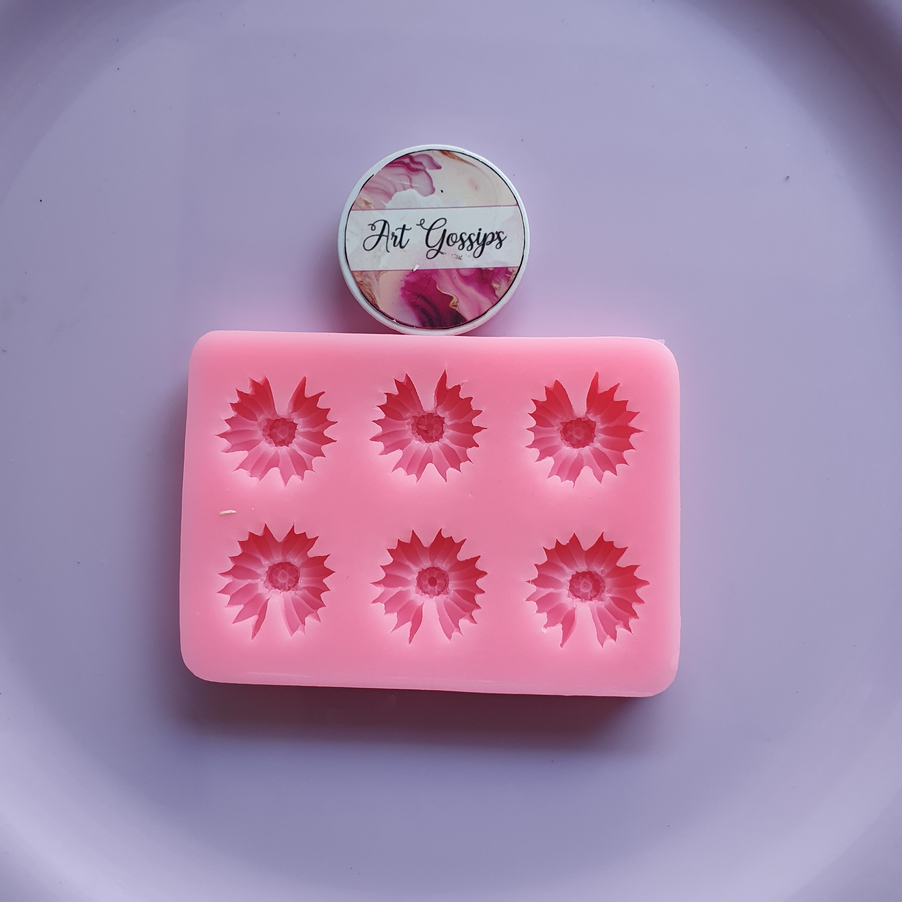 6 cavity flower pink mould